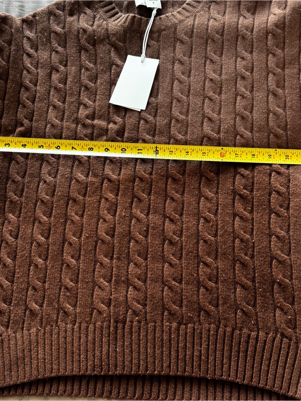 Aritzia Cable Knit Crew Sweater in Brown - Picture 4 of 5